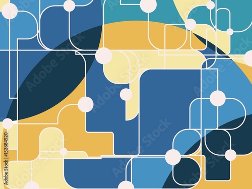 Molecule And Communication Background. Modern vector brochure or web banner design template. Connected lines with dots. Abstract city traffic map