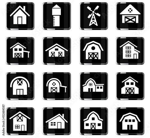 farm building icon set