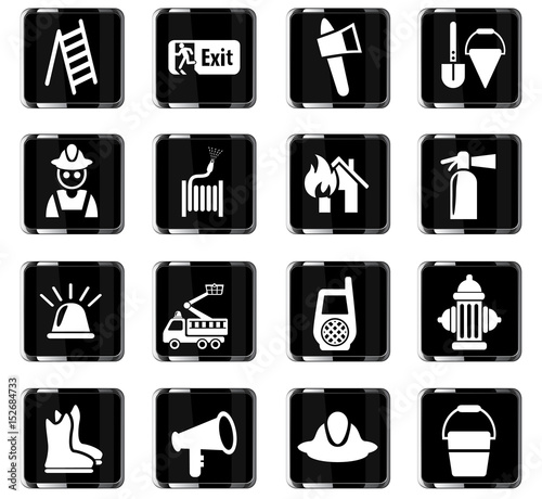 fire brigade icon set