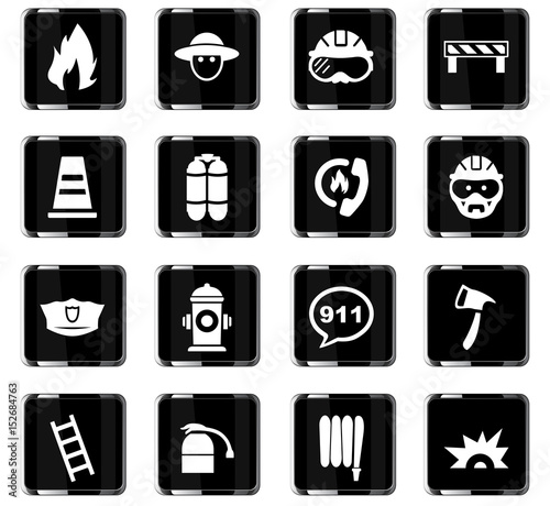 fire brigade icon set