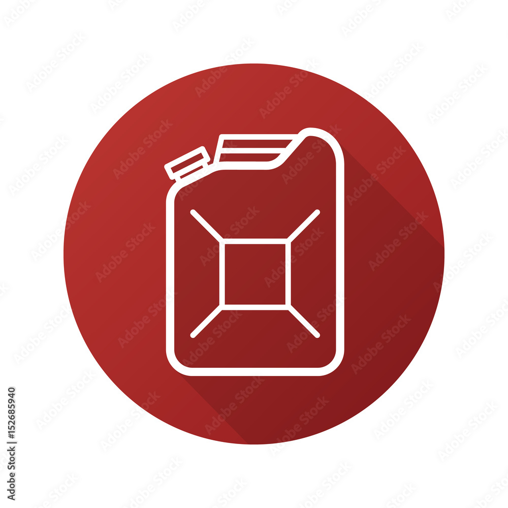 Gasoline canister flat linear long shadow icon Gasoline canister flat linear long shadow icon
