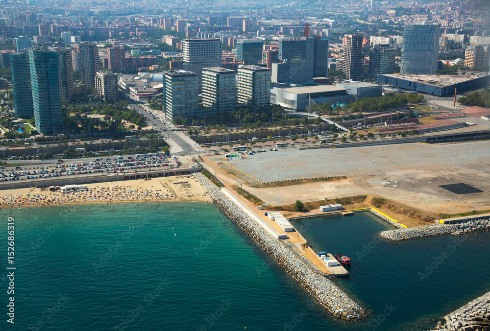 Aerial view of  Residence district at Mediterranean city. Barcelona