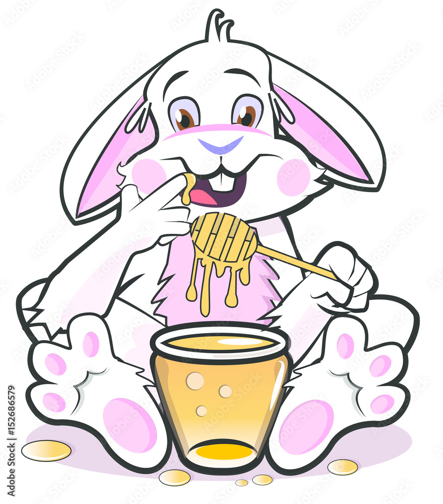 Honey Bunny Cartoon Illustration Stock Vector | Adobe Stock