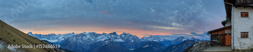 Burning sunrise over mountains panorama © Lukas
