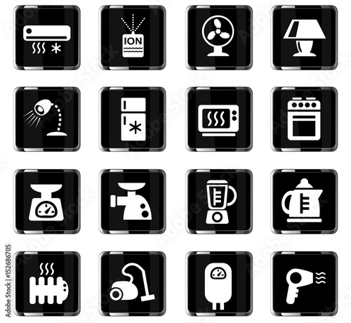home appliances icon set