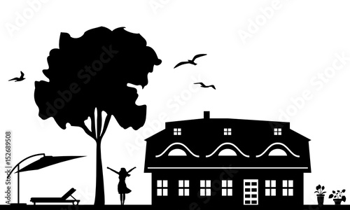 Silhouette Landhaus