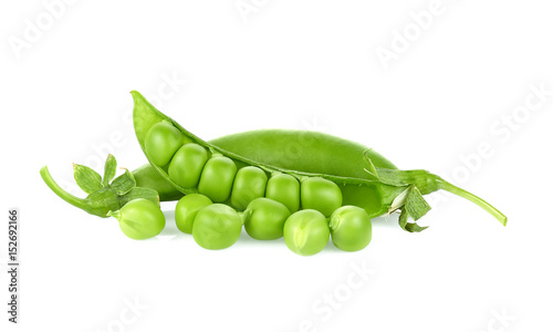 fresh sugar snap peas isolated white background