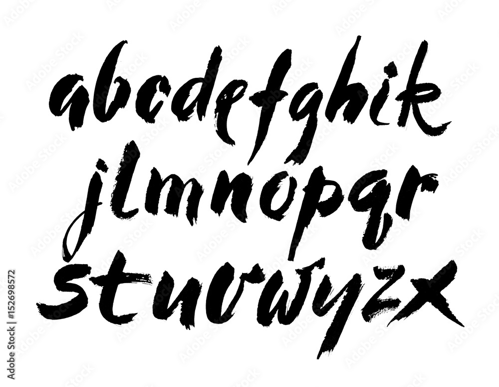 Vector Acrylic Brush Style Hand Drawn Alphabet Font Vector Acrylic Brush Style Hand Drawn Alphabet Font