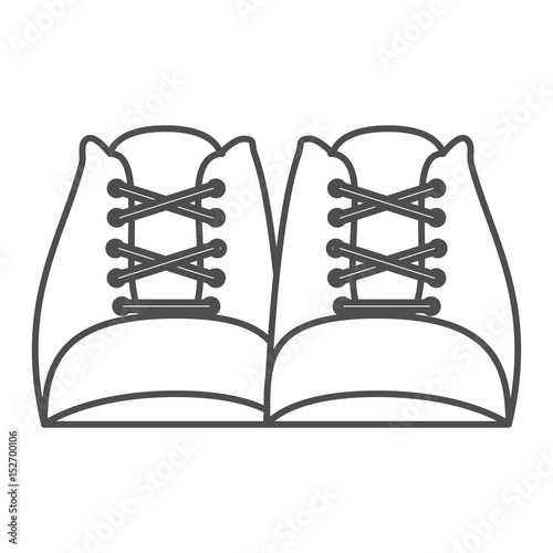 monochrome silhouette with pair of worker boots vector illustration