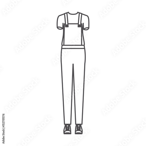 monochrome silhouette of uniform of delivery woman vector illustration