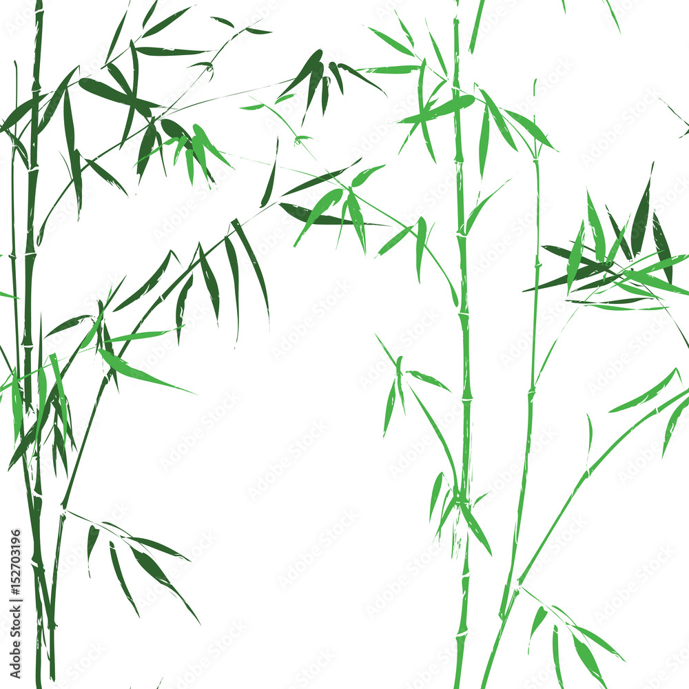 Naklejka Bambusowy oirental azjata zieleni bezszwowy deseniowy wektorowy tło