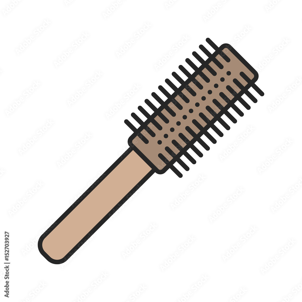 Hair brush color icon