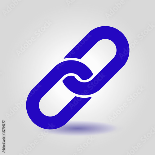 Link single icon.Chain link symbol. Icon link to the source.
