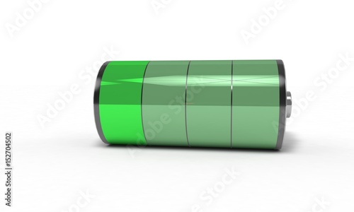 Rechargeable battery low, 3d render