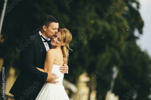 Wedding couple outdoors