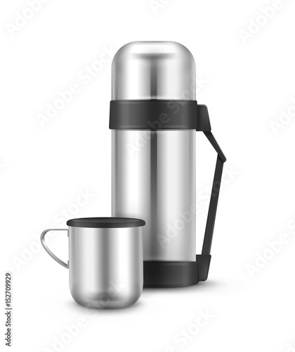 Metal thermos flask