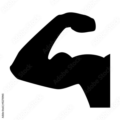 Bicepsom the black color icon.