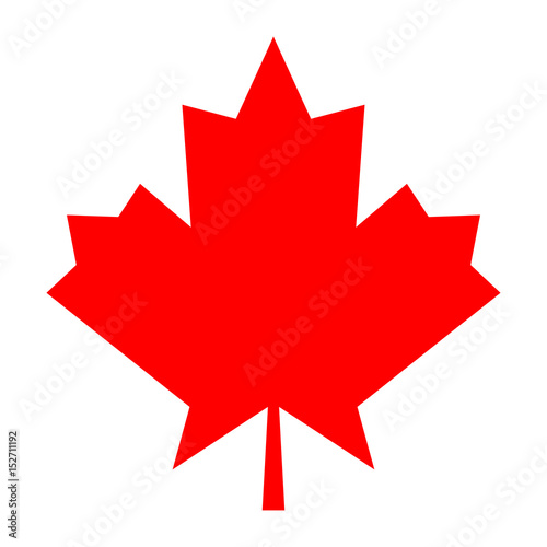 Red color maple leaf icon.