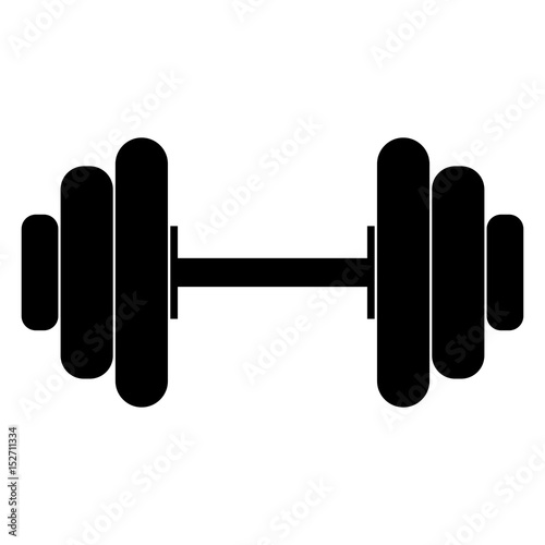 The dumbell black color icon.