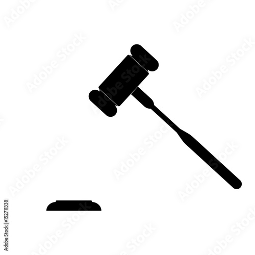 The judicial hammer the black color icon.