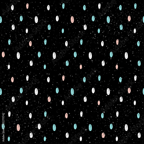 Doodle oval seamless pattern background.