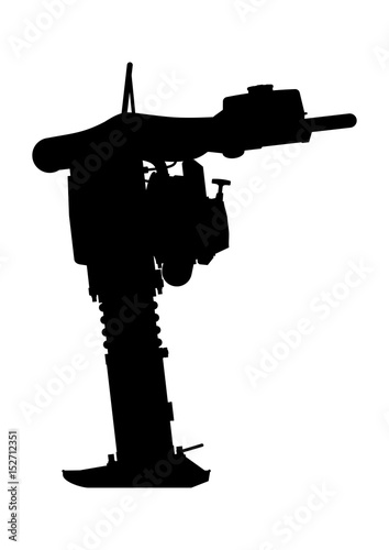 Jumping jack compactor. Side view. Flat vector.