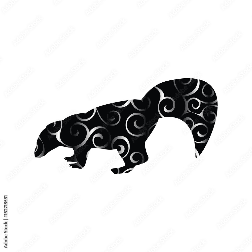 Skunk mammal color silhouette animal Skunk mammal color silhouette animal