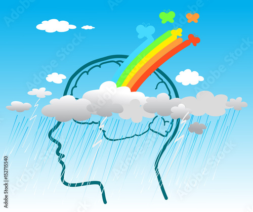 Depression healing vector concept