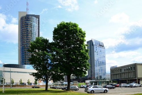 Obraz na płótnie Vilnius city centre with skyscrapers view on July 09, 2015 w salonie