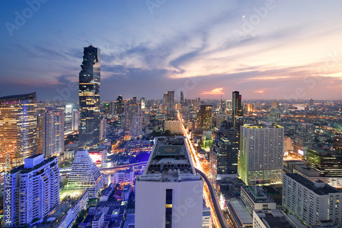 Bangkok city at twilight.