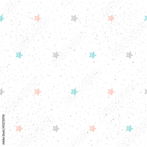 Handmade star seamless pattern background.