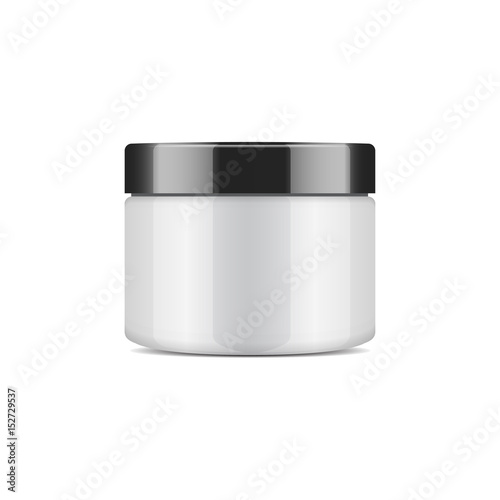 White vector plastic bottle for shampoo, lotion, shower gel, body milk, bath foam. Realistic mockup template