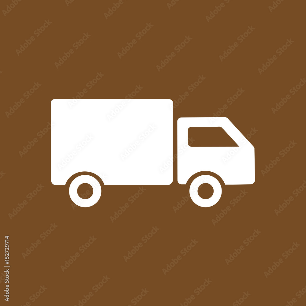 Delivery truck sign icon. Cargo van symbol. Shipments and free delivery. Flat style. Vector.