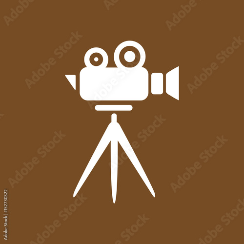 Cinema camera icon. Flat design style. Vector.