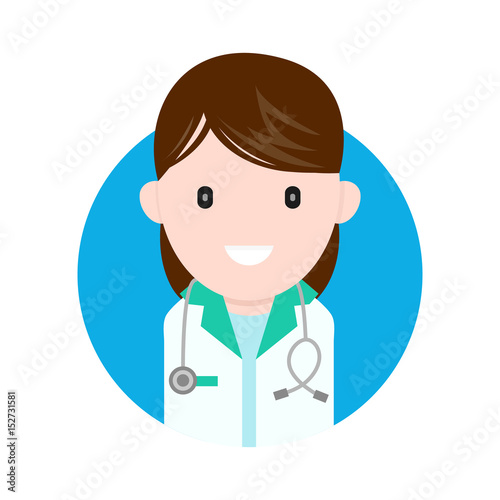vector flat cartoon illustration icon design. Avatar Medicine doctor, nurse character isolated on white background © svtdesign
