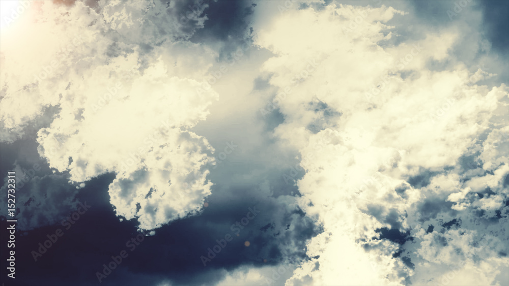 Naklejka premium Dramatic sky with large beautiful storm clouds