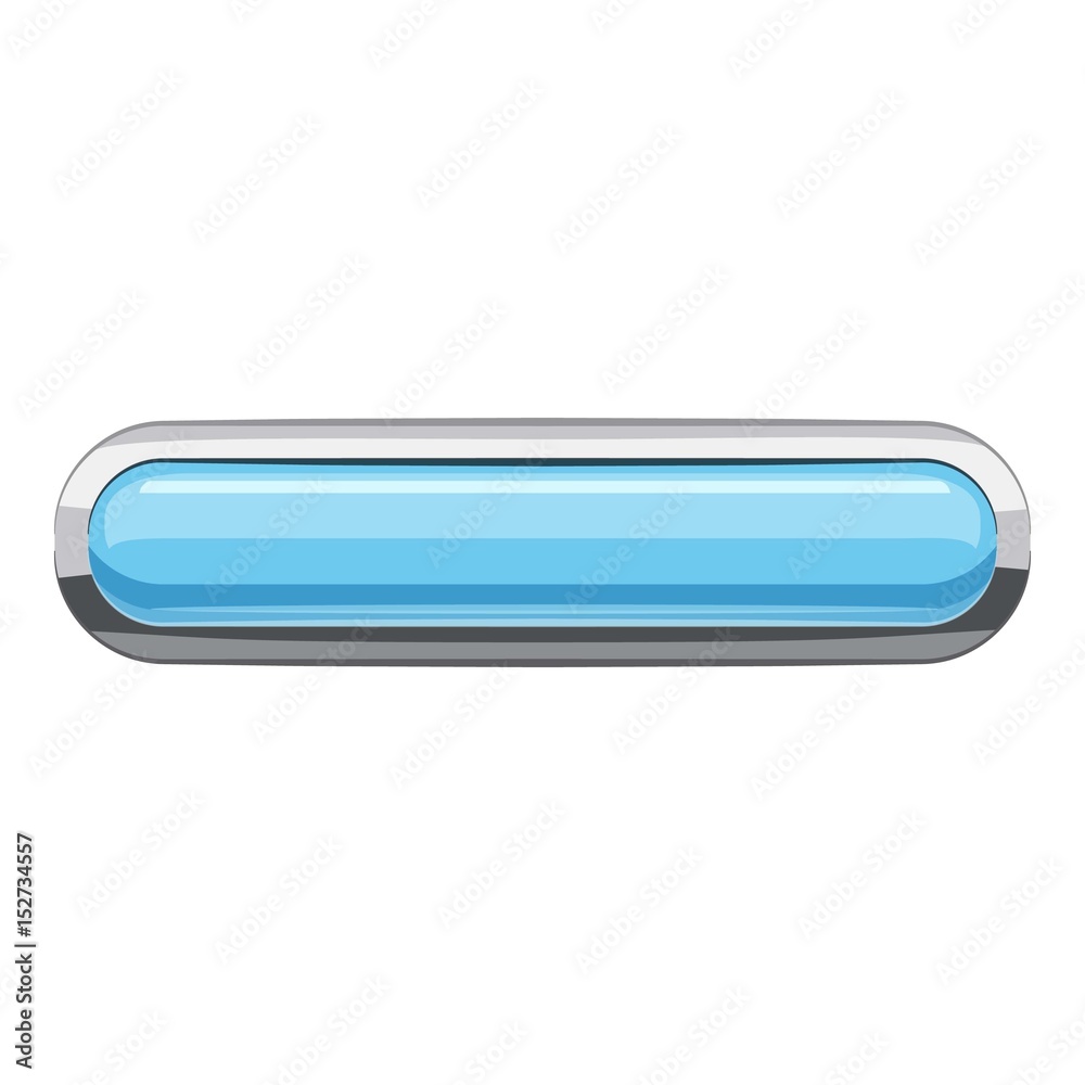 Light blue rectangular button icon, cartoon style Light blue rectangular button icon, cartoon style