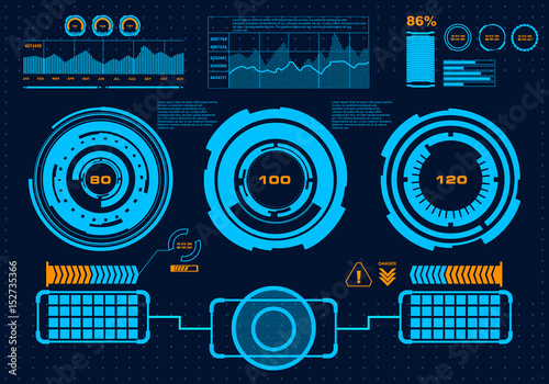 Futuristic virtual graphic touch user interface, target