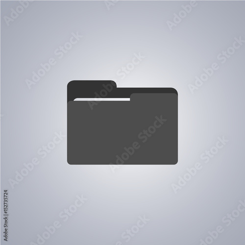 Folder icon on grey background. Vector illustration