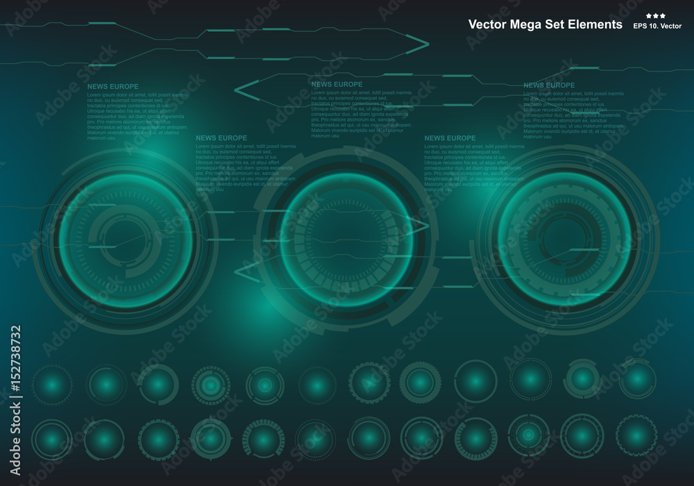 Futuristic virtual graphic touch user interface, target Futuristic virtual graphic touch user interface, target
