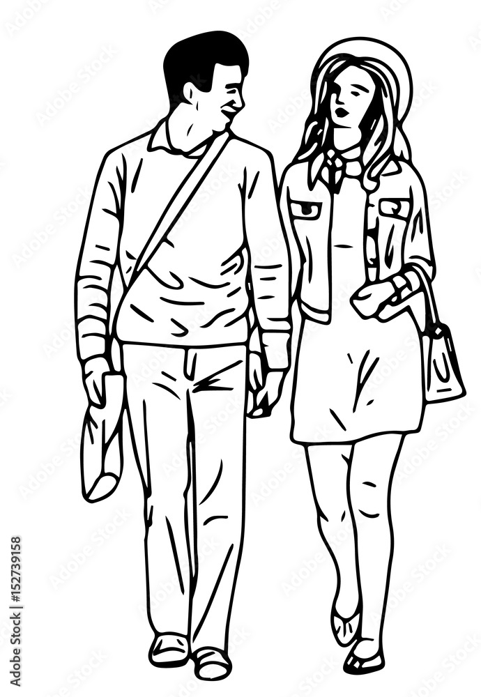 line illustration of abstract people on a white background 1 line illustration of abstract people on a white background 1