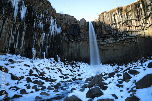 Svartifoss Waterfall, Skaftafell, Vatnajoekull National Park, Iceland photo