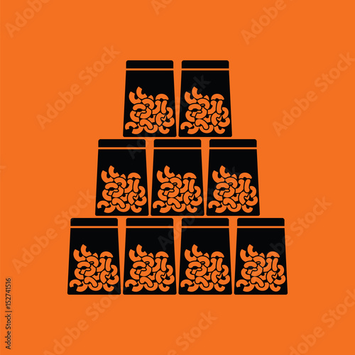 Macaroni in packages icon