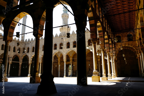 View Inside the Al-Nasir Muhammad Mosque at the Citadel in Cairo, Egypt. photo