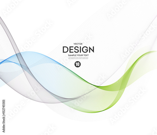 Abstract vector background, blue green wavy