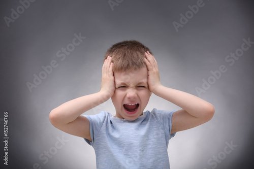 Little boy suffering from h...