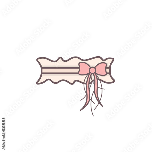 Bride garter with decorative bow.