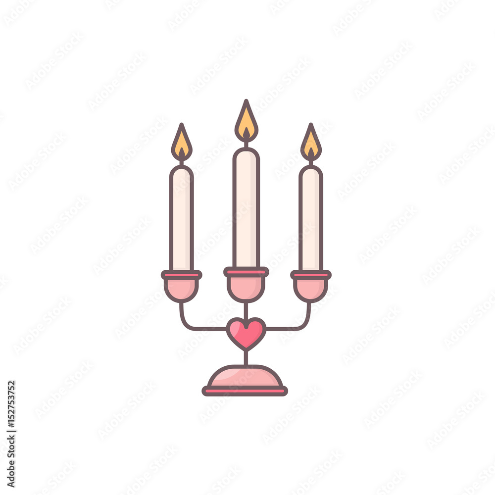 Decorative candelabrum with three candles. Decorative candelabrum with three candles.