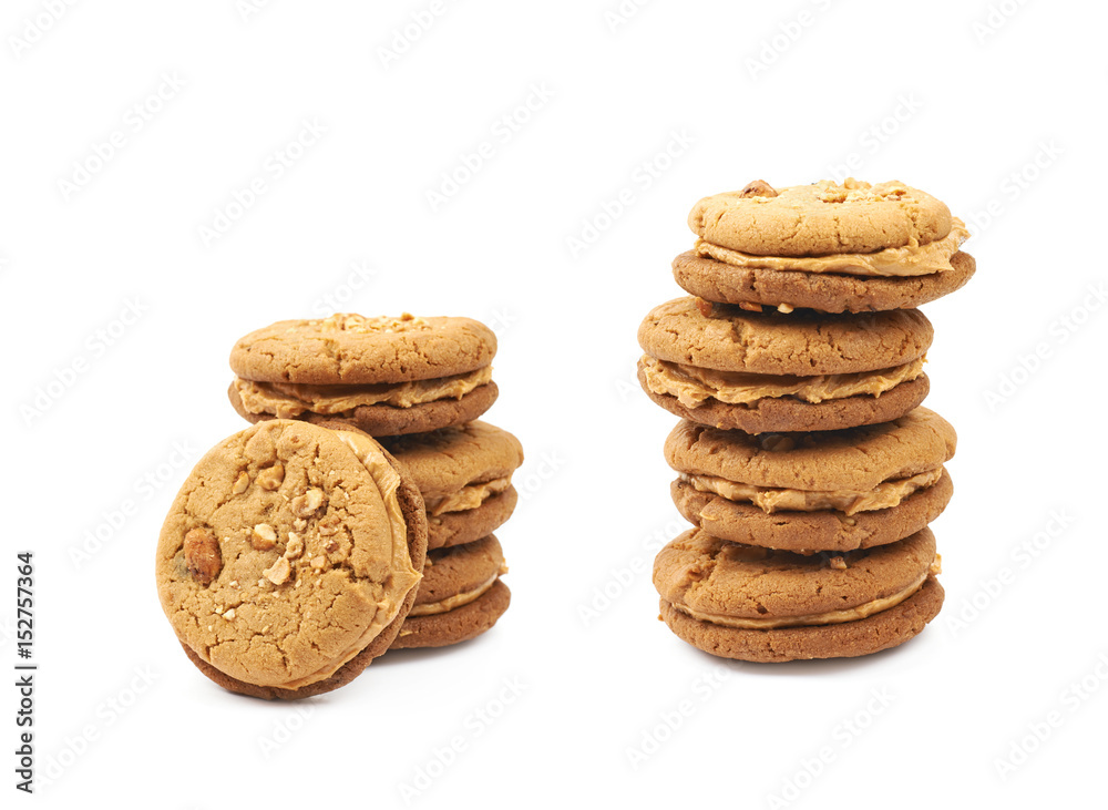 Peanut butter homemade cookie isolated Peanut butter homemade cookie isolated