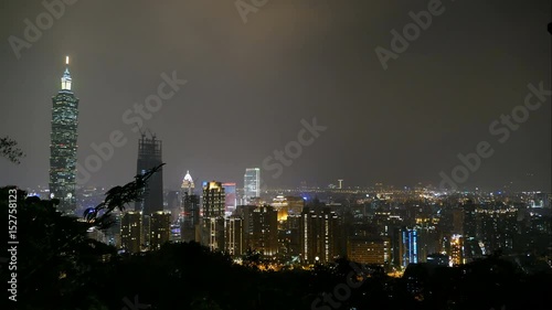 Wallpaper Mural WTC at Skyline of Taipei at night, time lapse Torontodigital.ca